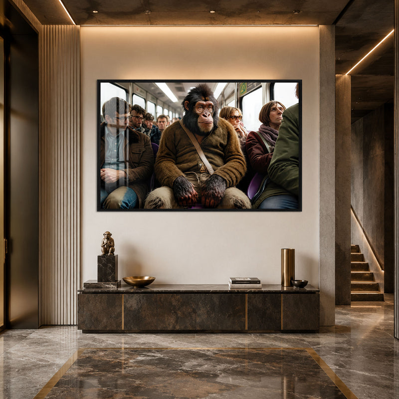 Chimpanzee Train Commuter with black frame