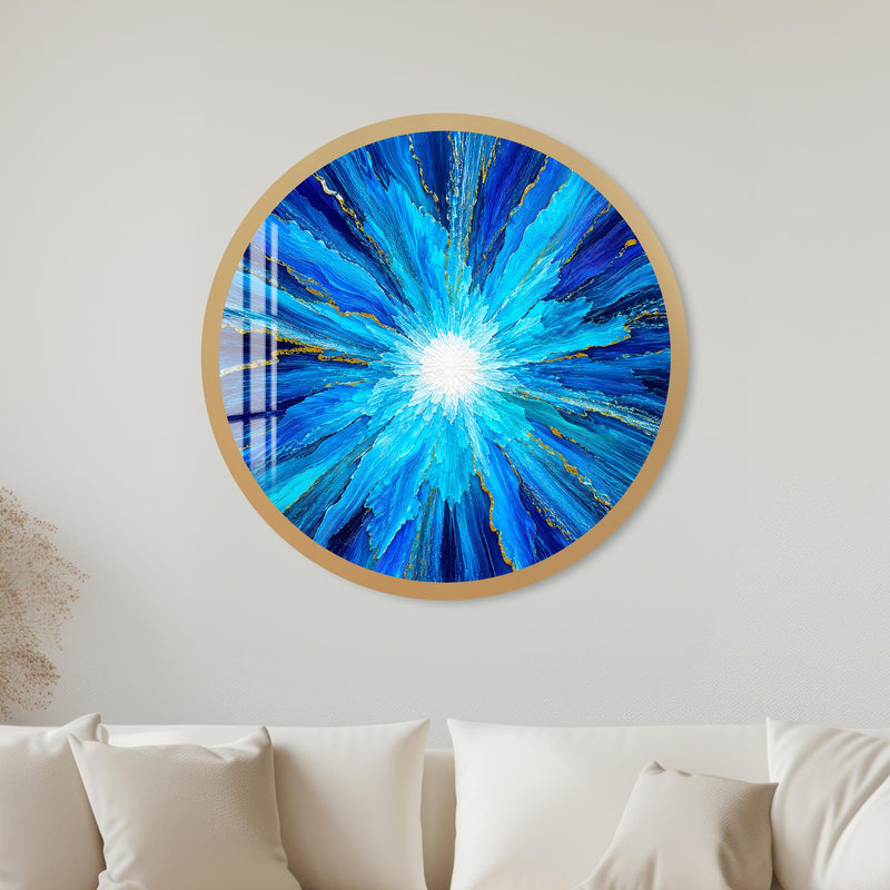 Azure Starburst Splash with gold frame