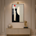 Figure Before The Moon with walnut frame