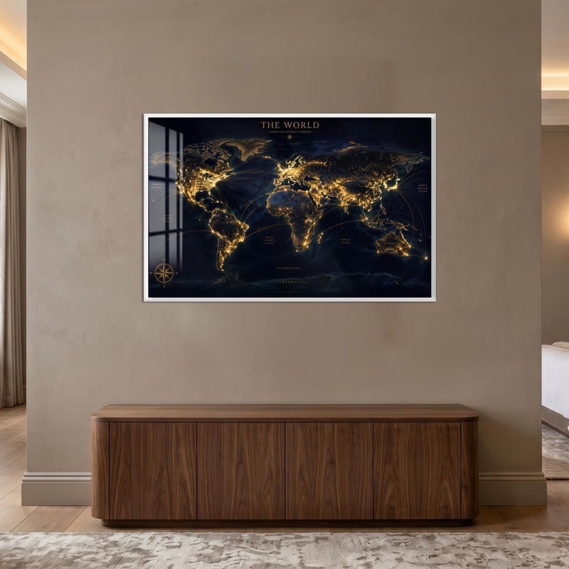 Golden Global Connections with white frame