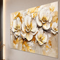 Artronauts Glass Print Golden Bloom Textures Glass Wall Art