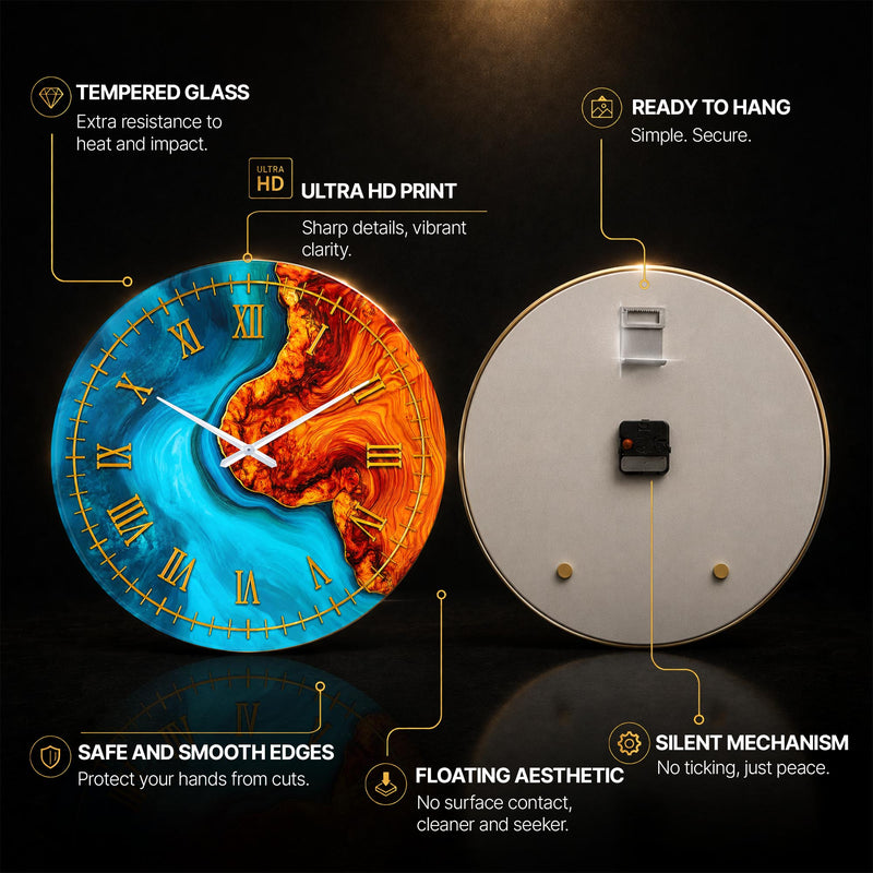 Fire And Water — tempered glass, ultra HD print, ready to hang