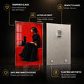 Lady And Black Cat — tempered glass, ultra HD print, ready to hang
