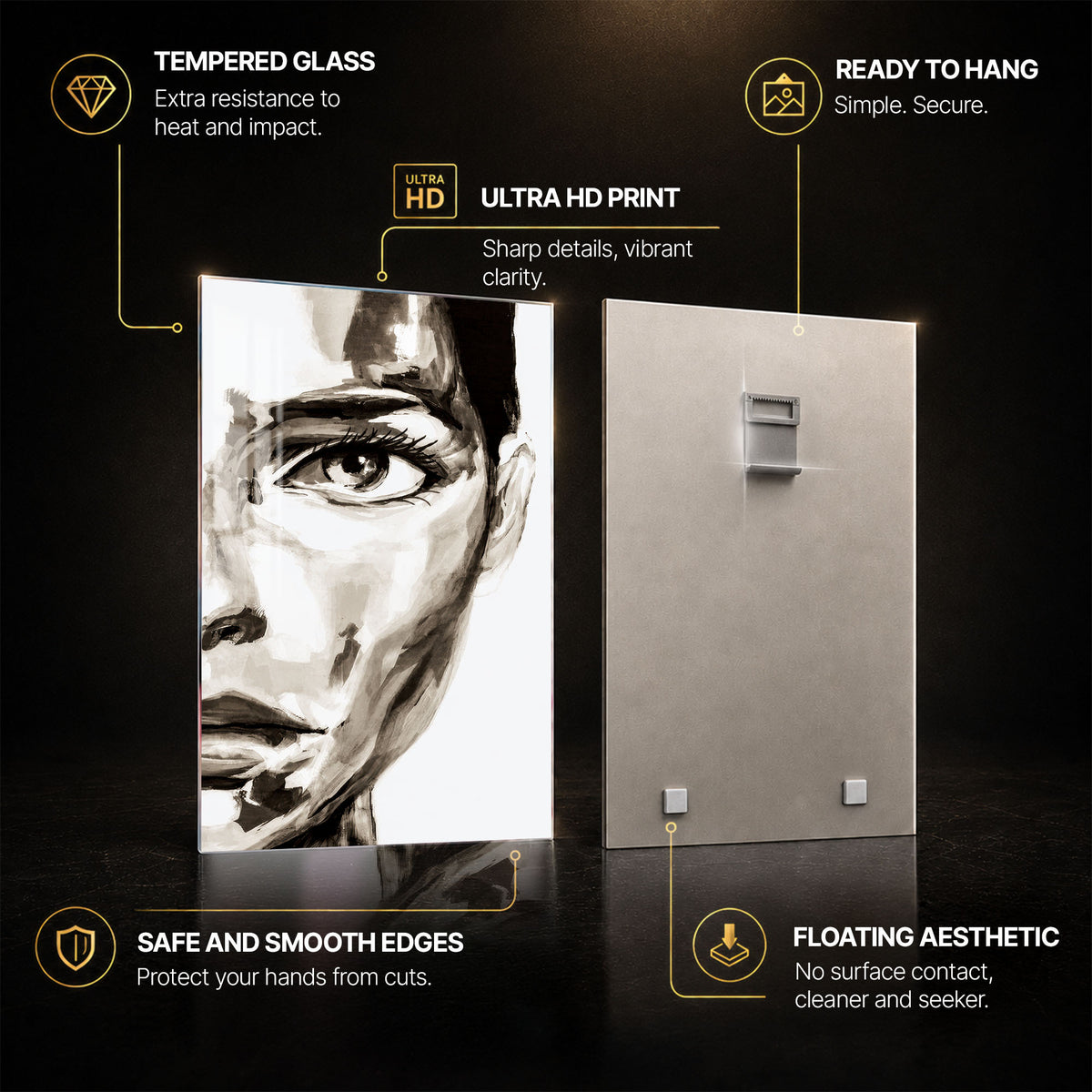 Half Seen — tempered glass, ultra HD print, ready to hang