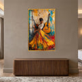 Flamenco Guitar Reverie with gold frame