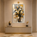 Golden Calla Lily Vase with silver frame
