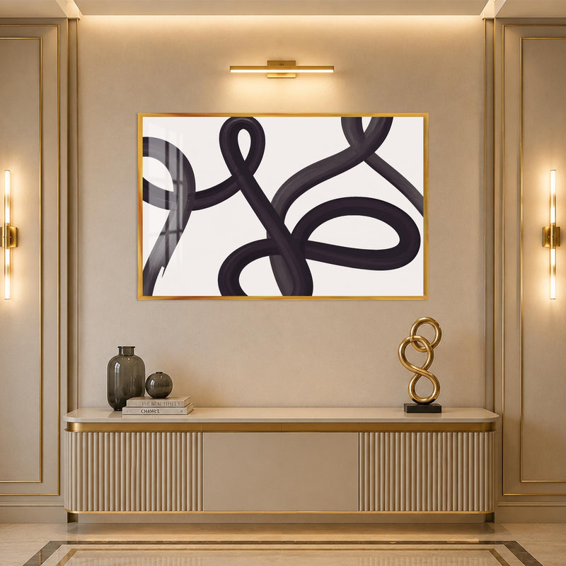 Plum Ribbon Loops with gold frame