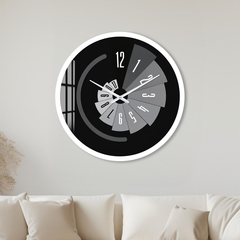 Monochrome Time Spiral with white frame