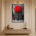 Red Sun Courtyard with black frame