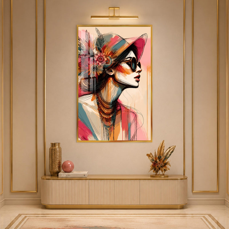 Bohemian Summer Muse with gold frame
