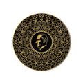 Gold Silhouette Portrait Medallion product shot on white background