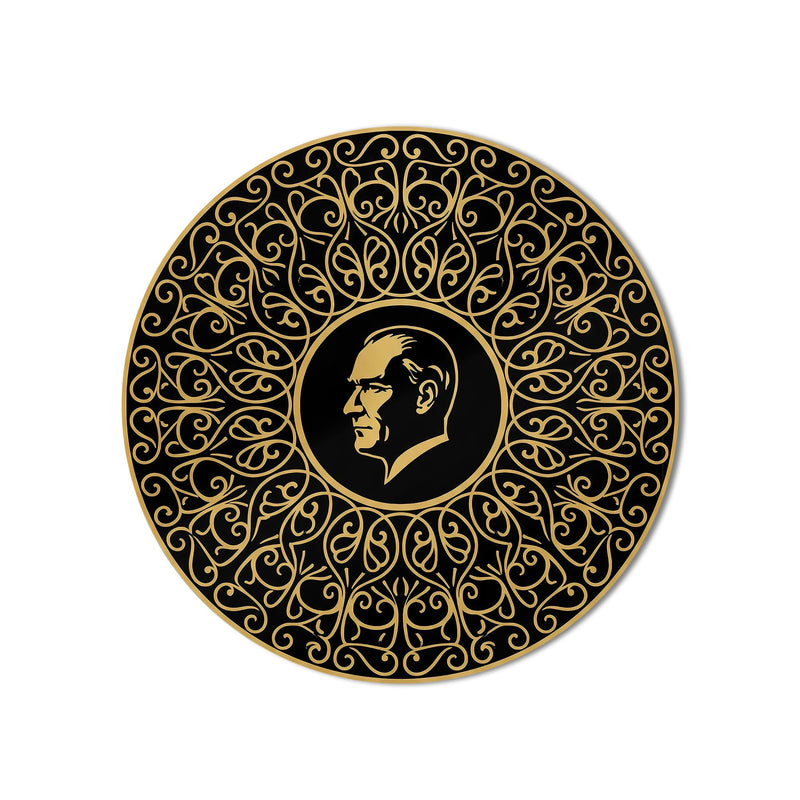 Gold Silhouette Portrait Medallion product shot on white background