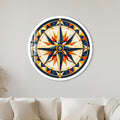 Jeweled Compass Rose with white frame