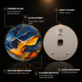 Gilded Midnight Layers — tempered glass, ultra HD print, ready to hang