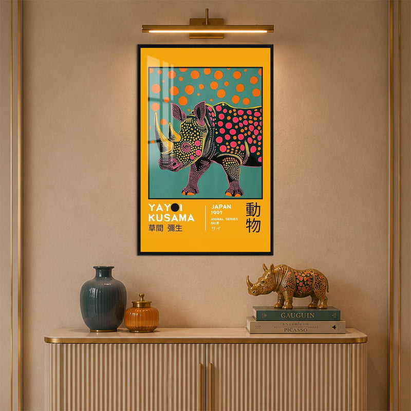 Polka Dot Rhino with black frame