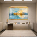 Golden Horizon Reflections with gold frame