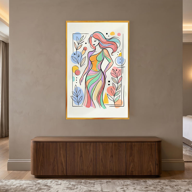 Colorful Feminine Grace with gold frame