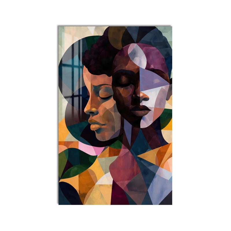 Geometric African Faces product shot on white background
