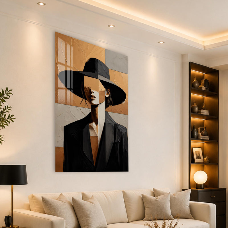 Cubist Woman in Hat angled lifestyle view
