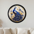 Ivory Sapphire Peacock with black frame