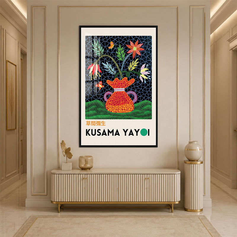 Kusama Floral Reverie with black frame