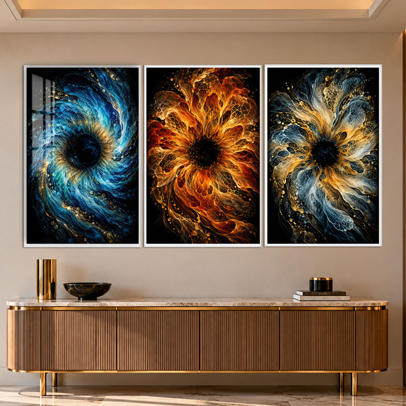 Floral Fire with white frame