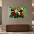 Tropical Bloom Garden with white frame