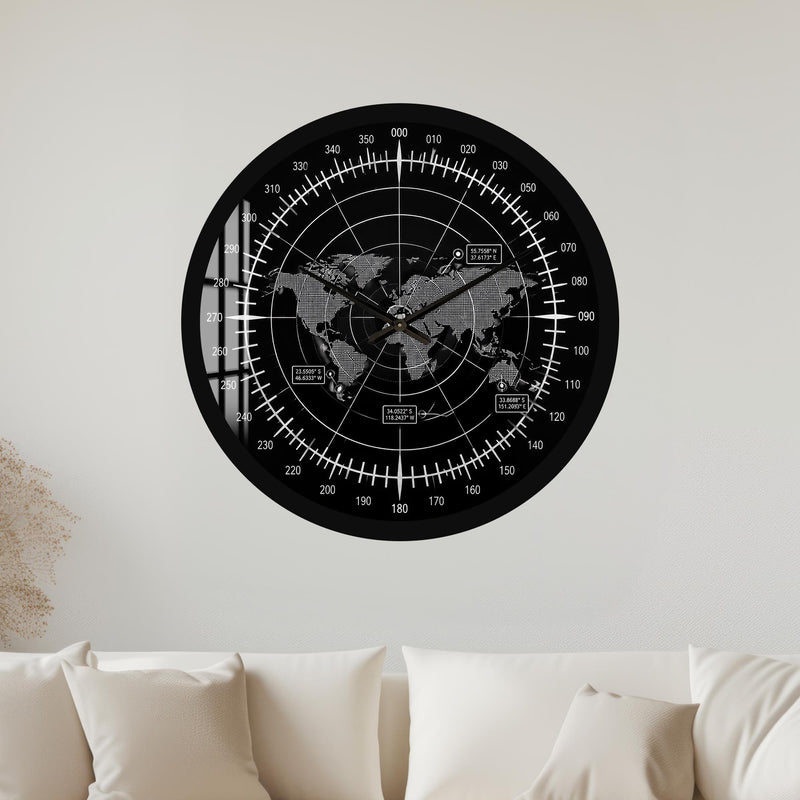 World Navigation Map with black frame