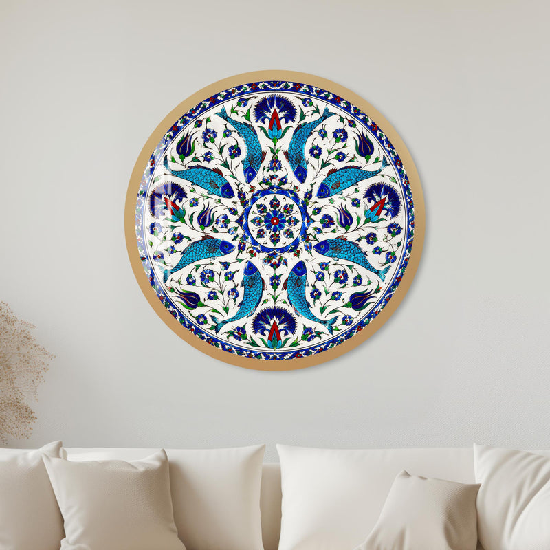 Ottoman Fish Garden with gold frame