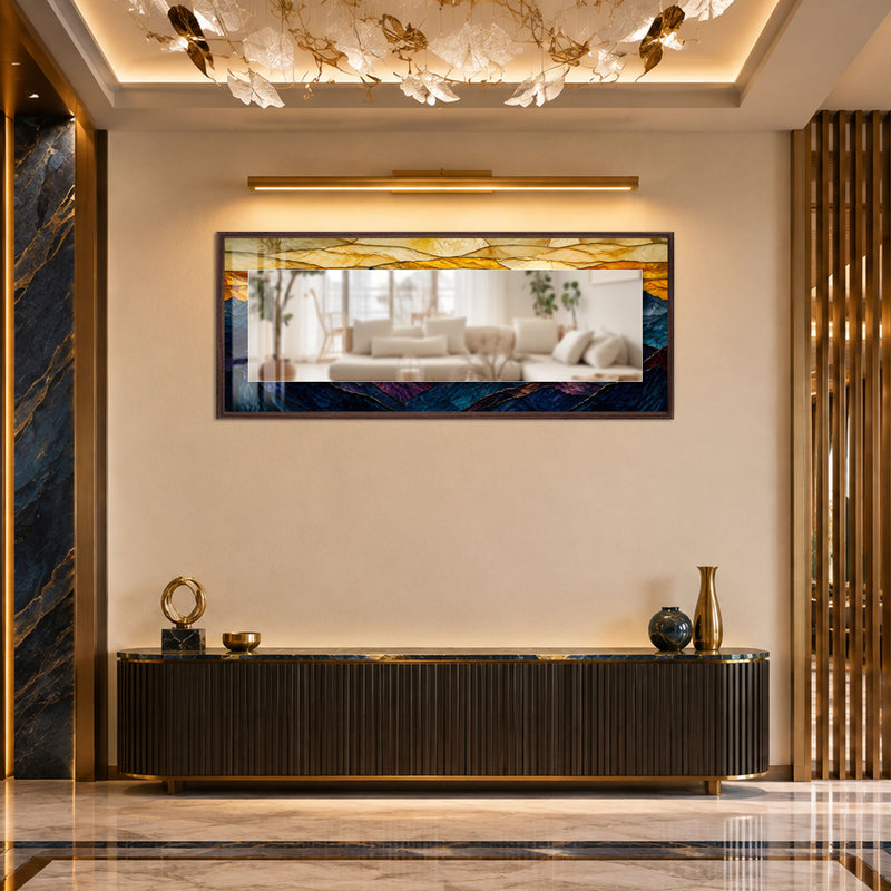 Gilded Mountain Layers with walnut frame