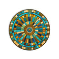 Turquoise Mosaic Mandala product shot on white background