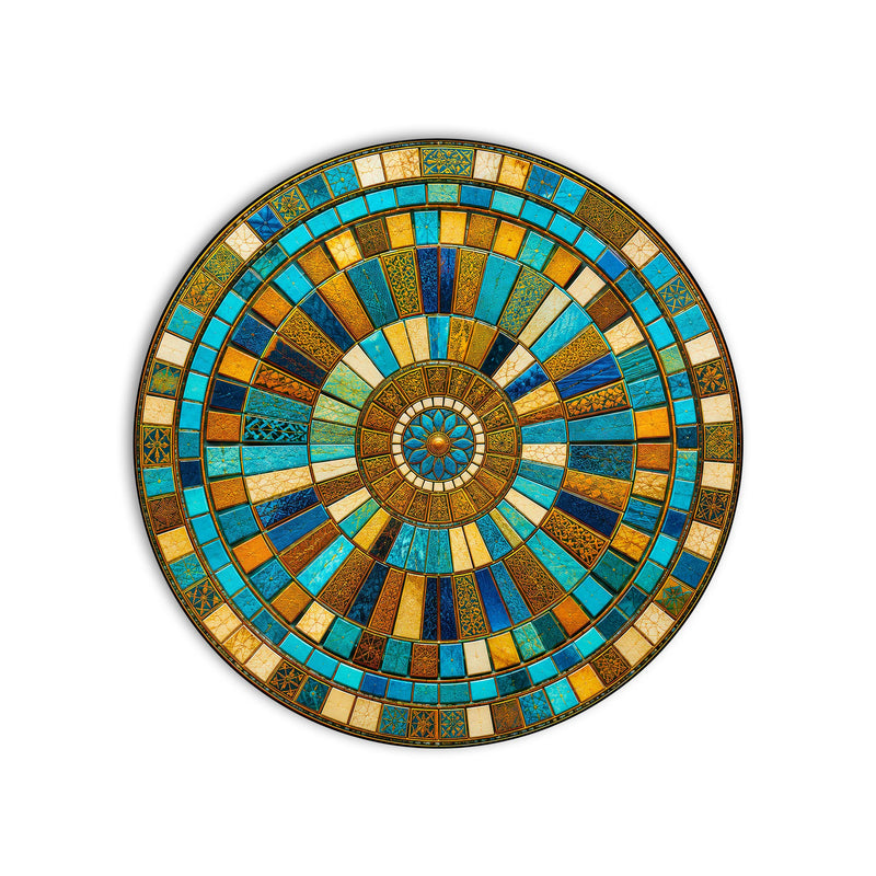 Turquoise Mosaic Mandala product shot on white background