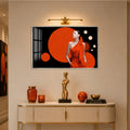 Crimson Circle Muse with silver frame