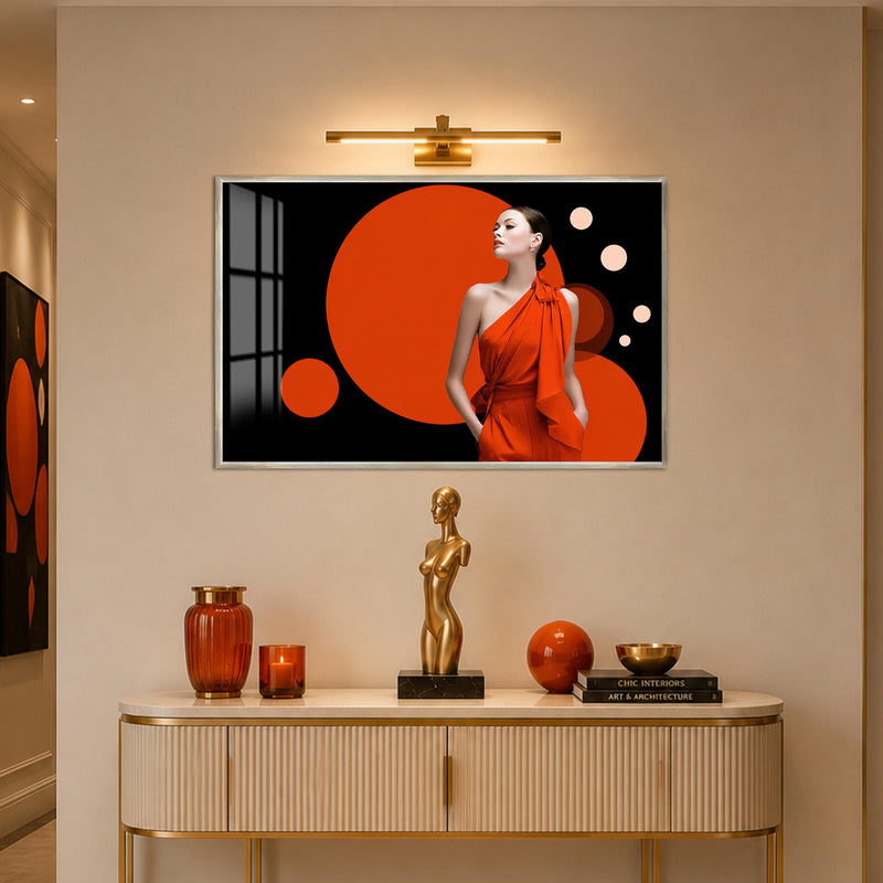 Crimson Circle Muse with silver frame