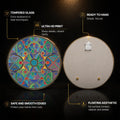Enamel Geometric Kaleidoscope — tempered glass, ultra HD print, ready to hang