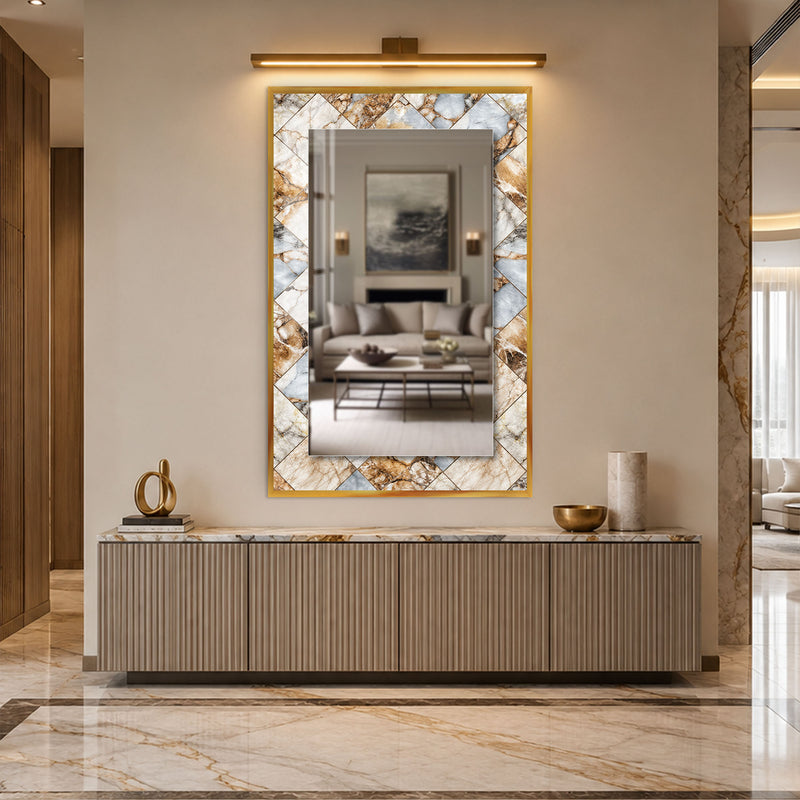 Marble Mosaic Elegance with black frame