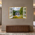 Window to the Valley with gold frame