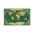 Vintage Emerald World Map product shot on white background