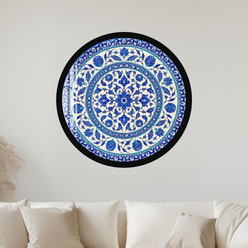 Iznik Floral Medallion with black frame