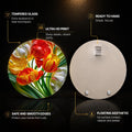Radiant Tulip Bouquet — tempered glass, ultra HD print, ready to hang
