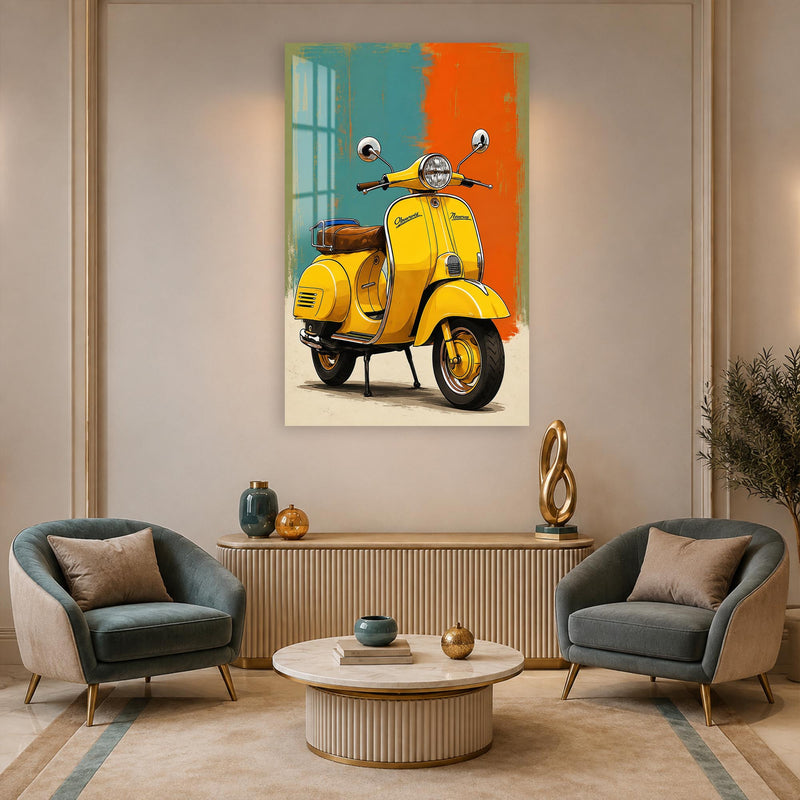 Yellow Vintage Scooter lifestyle view
