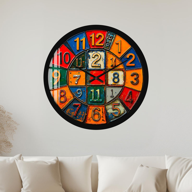 Retro Number Collage with black frame
