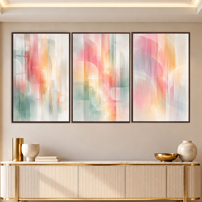 Pastel Harmony with walnut frame