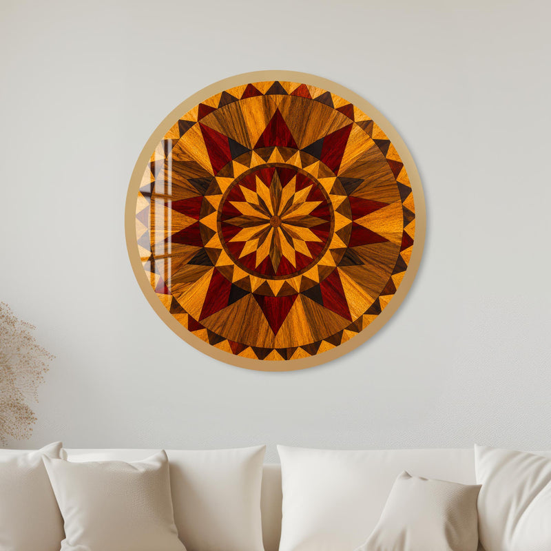 Amber Mosaic Starburst with gold frame