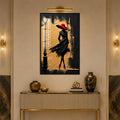 Crimson Hat Elegance with black frame
