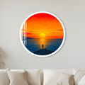 Solitary Sunset Vigil with white frame