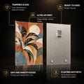 Earthy Botanical — tempered glass, ultra HD print, ready to hang