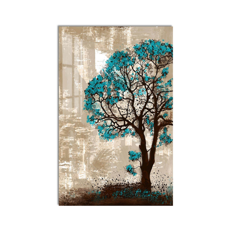 Artronauts Glass Print Blue Blossom Tree Glass Wall Art