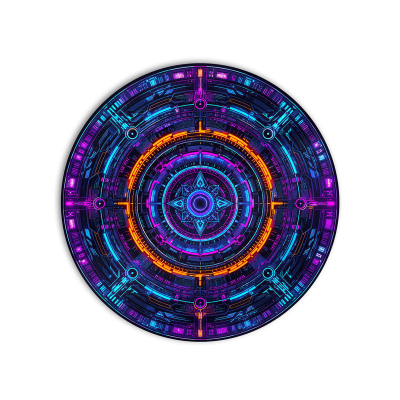 Neon Cyber Mandala product shot on white background