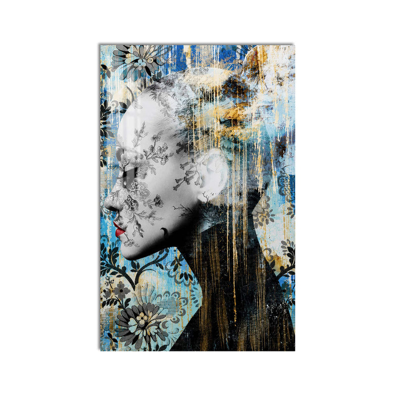 Artronauts Glass Print Floral Profile Glass Wall Art